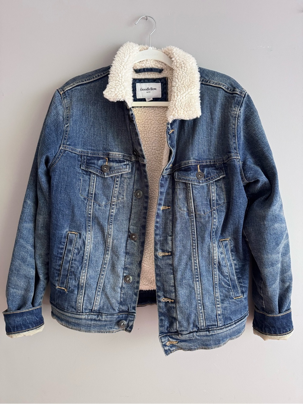 Goodfellow & Co Men's Blue Denim Sherpa Jacket S